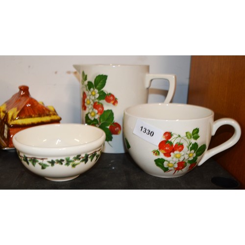 37 - Three Portmeirion Items (2 in Strawberry pattern, One Christmas Theme)