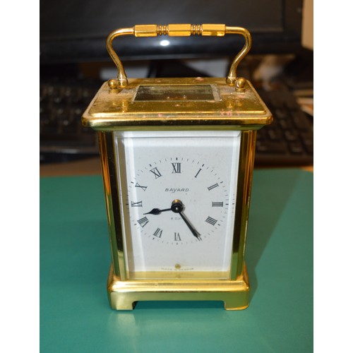 266 - Brass Carriage Clock by Bayard France with Duverdrey & Bloquel Mechanism