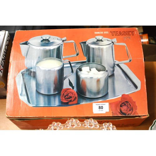 80 - Boxed Vintage Stainless Steel Tea Set