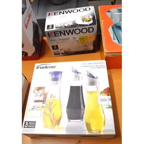 81 - Boxed Kenwood Mini Chopper Plus a Boxed Set of Trudeau Oil & Vinegar Bottles