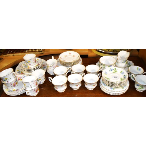 215 - Three Part Tea Sets:  a Mayfair China, a Richmond Blue Poppy, etc, Plus Copeland India Tree (1 X-Lar... 