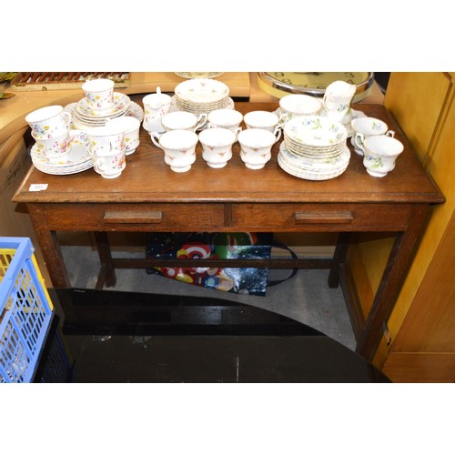 217 - Vintage Oak Two-Drawer Desk