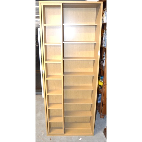 70 - Eight Shelf DVD/CD Storage Unit having Sliding additional Shelving