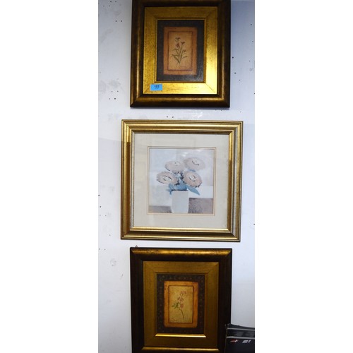 209 - Three Framed Floral Prints Plus One Other