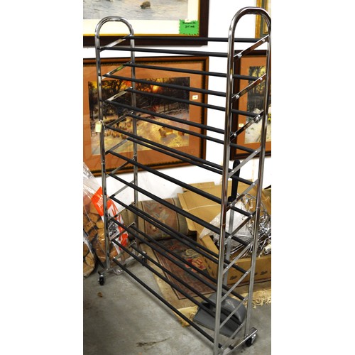 177 - Ten-Tier Chrome Shoe Rack