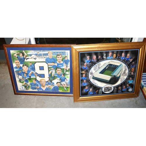 33 - Two Framed and Mounted Prints of Everton FC Historic Players (One Frame Distressed)