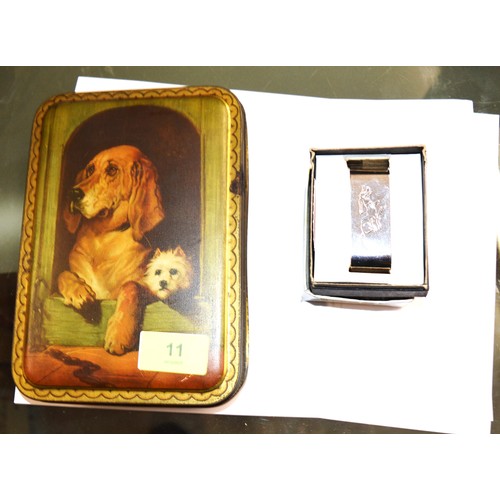 41 - Child's Boxed Silver Plated Napkin Ring by Falstaff, Plus a Cadbury's Bournville Dogs Tin Box, Plus ... 