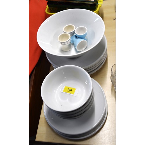 68 - Assorted:  Bodum Crockery:  6 Large Plates, 4 Side Plates, 4 Deep Bowls, Plus Large Viners Salad Bow... 