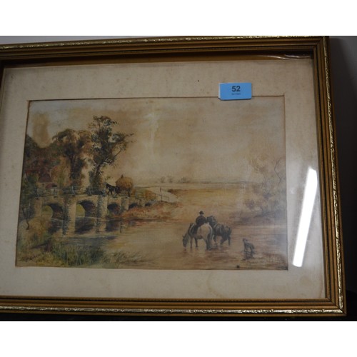 103 - One Framed Countryside Watercolour by E Gerrard (1898)