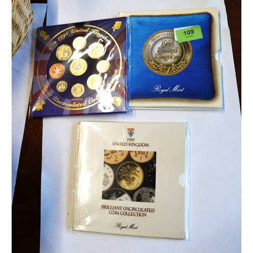 112 - Uncirculated Brilliant Coin Sets:  1999 and 1998 x 2