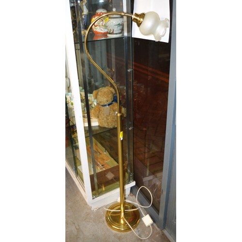 118 - Brass Floor Lamp with Opaque Shade