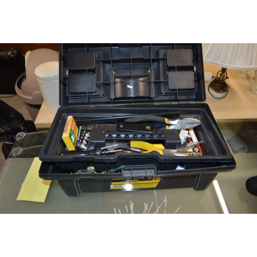 55 - Toolbox with Quantity of Tools (Drill Bits, Pliers, Scrapers, etc)