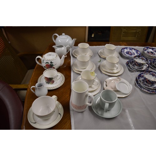 61 - Assorted:  Denby Cup and Saucer, John Lewis Cup and Saucer, Five St Michaels' Lumiere Design Trios, ... 