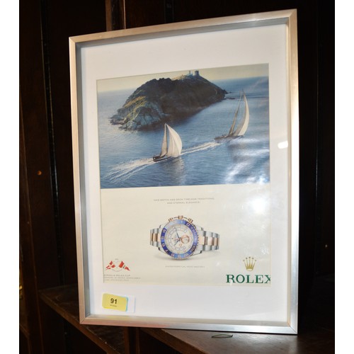 91 - Framed Rolex Advertising Print of the Giraglia Rolex Cup Sailing Regatta June 2014 - 13