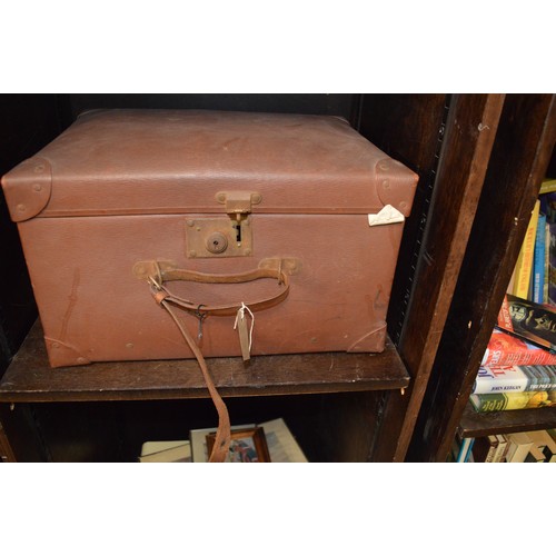 108 - A Vintage Hard Body Suitcase (in a Box Shape)