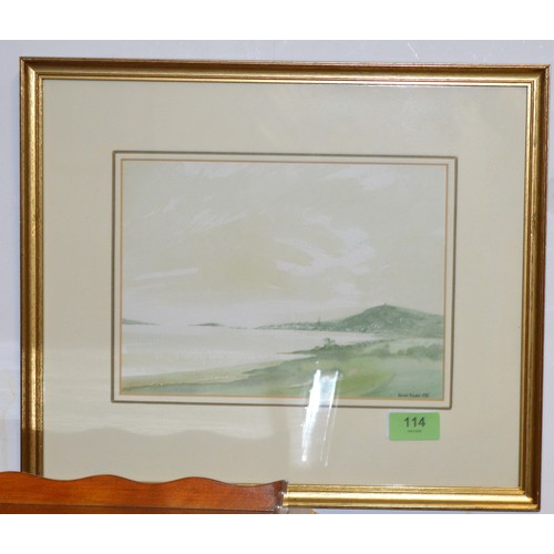 66 - Framed and Mounted Watercolour of a Coastal Scene by Donald Blades - 15.5