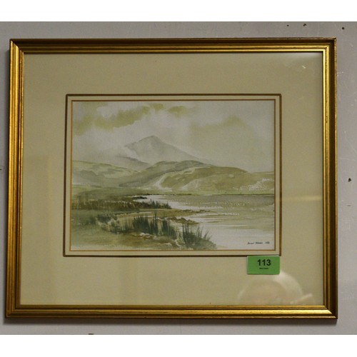 67 - Framed and Mounted Watercolour of Low Tarn near Coniston by Donald Blades - (23/02/1987)