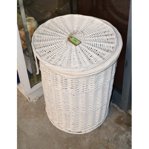 124 - Wicker Laundry Basket, Plus a Waste Basket