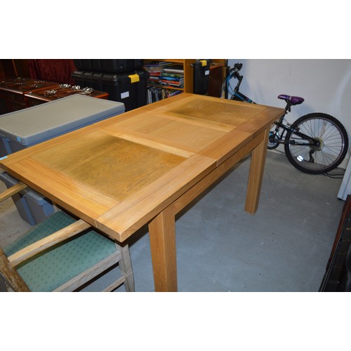 137 - Solid Light Oak Extending Dining Table - 3 Ft Wide x 4 Ft Long (Extends to 63