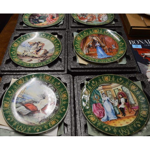 73 - Six Napoleonic Themed Decorative Plates with Certificates.