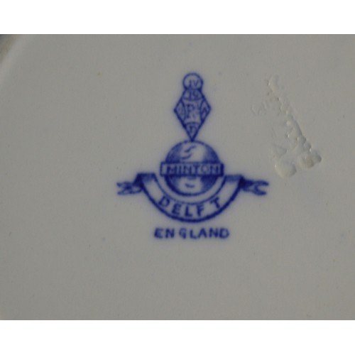 13 - A Minton Delft Blue and White Finger Bowl having 19th Century Victorian Registration Mark (slight ch... 