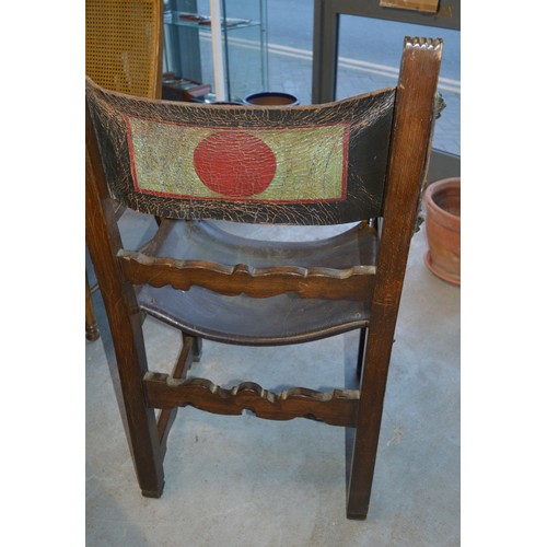 89 - Maritime Leather-Seated Dining Chair by Horton Chairs from RMS Reina Del Pacifico (1931-1958)