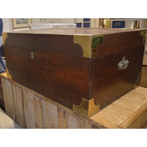 192 - Mahogany Floor Chest With Brass Corner Caps