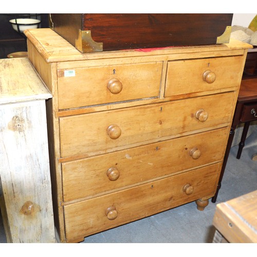 193 - Pitch Pine Two on Three Drawer Chest - approx. 39