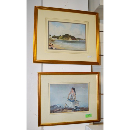 185 - Two William Russell Flint Framed and Mounted Prints (Woman with Staff and Sack) - 16