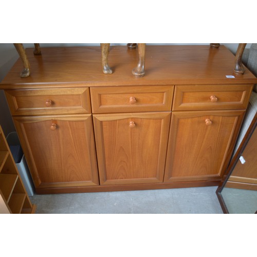 20 - Teak Dresser Unit (having Three Drawers and Three Cupboards) with Glazed Top