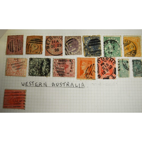 323 - Two Pages of mounted Used Victorian Australian Stamps: New South Wales, Queensland, South Australia,... 