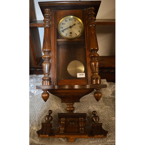 297 - A Mahogany-Framed Austrian Wall-Clock