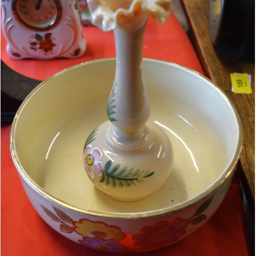 110 - Arthur Woods Bowl and a Hand Decorated Onion Style Vase