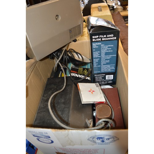 103 - Two Boxes of Camera/Film Items including a Magnon Movie Editor, an Alstar Cine Camera, etc