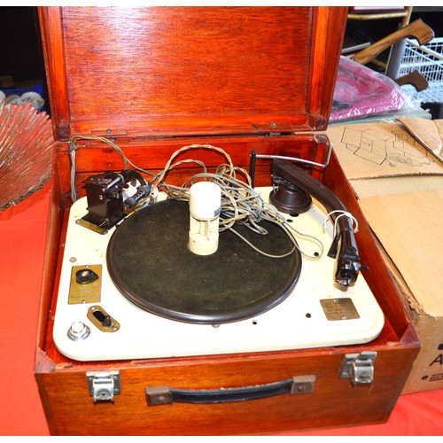 10 - Cased 1950s Garrard Record Player Model R.C. 80M