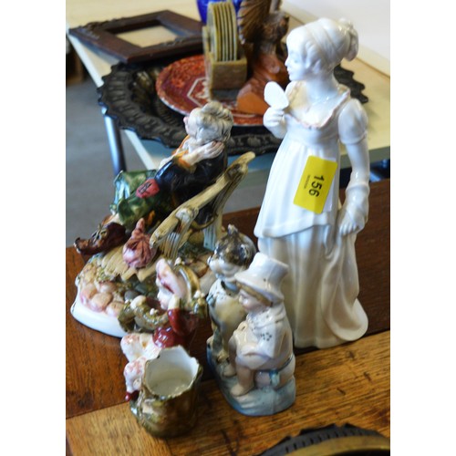 14 - Assorted Figural China-Ware Plus an Arthur Woods Bowl and a Hand-Decorated Onion Style Vase, Plus a ... 