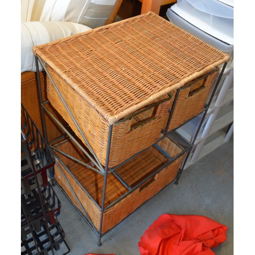 55 - Metal Framed Rattan Chest