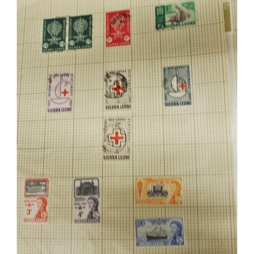 404 - Seven Pages of Sierra Leone Mint and Used Postage Stamps  1949-1966. King George VI 1939 definitives... 