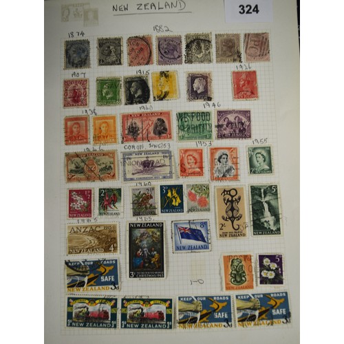 407 - One Page of New Zealand Stamps. some early & rare 1874/1882 and 1915 issues plus KGV, KGVI & QEII is... 