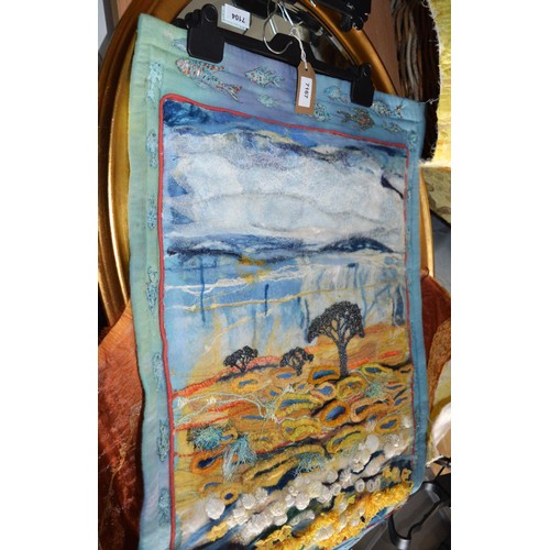 222 - Wall-Hanging Textile Artwork of a Countryside Scene (20