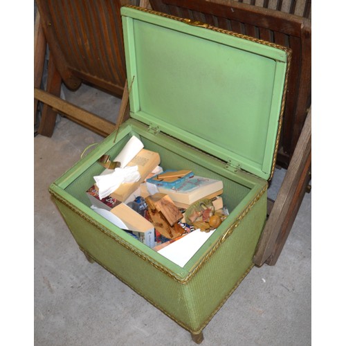 234 - Lloyd Loom Style Linen Box in Green