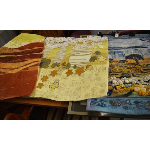 222 - Wall-Hanging Textile Artwork of a Countryside Scene (20