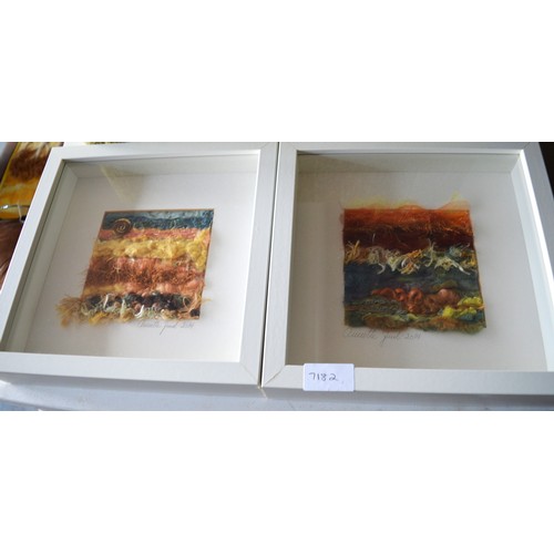 22 - Pair of Box-Framed Textile Artworks Signed by Annette Juul