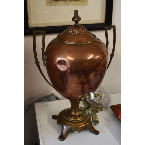 10 - Copper Samovar with Accessories (Finial needs securing)