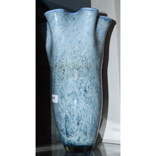 1 - Tall Cased Glass Vase - Approx 18