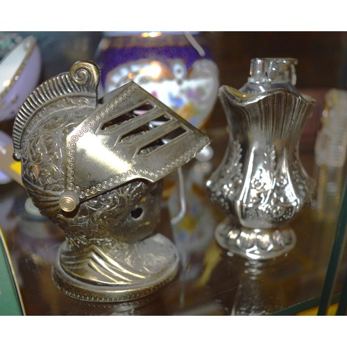 26 - Knight's Head Design Cigarette Lighter (Japanese Made), Plus One Pewter Table Lighter in Form of a E... 