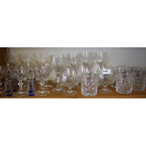 42 - Large Assortment Good Quality Glassware/Crystal including Whisky, Brandy, Cocktail, Wine, etc