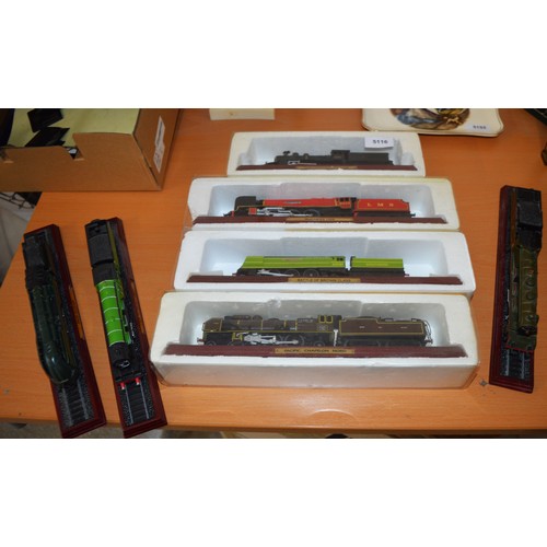 77 - Seven Resin Model Railway Locomotives on Plinths