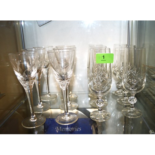 96 - Two Sets of Six Good Quality Stem Glasses