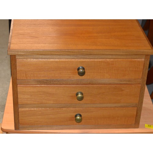 154 - Teak Three-Drawer Canteen of Silver Plated Cutlery (Some Hugh Foulerton, and Some K Bright Ltd, etc)... 